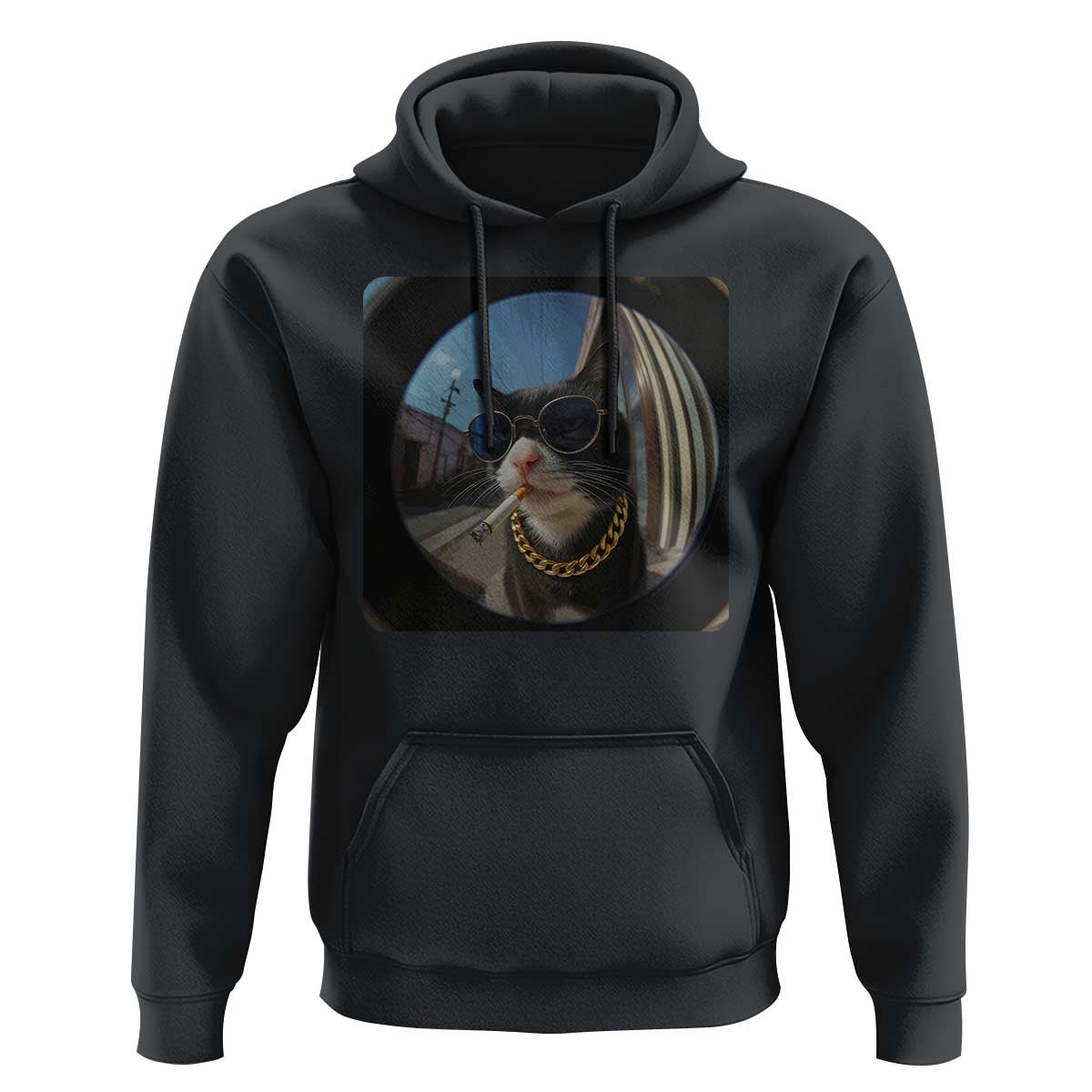 Smoking Cat Hoodie Meme Funny Cool Kitten - Wonder Print Shop