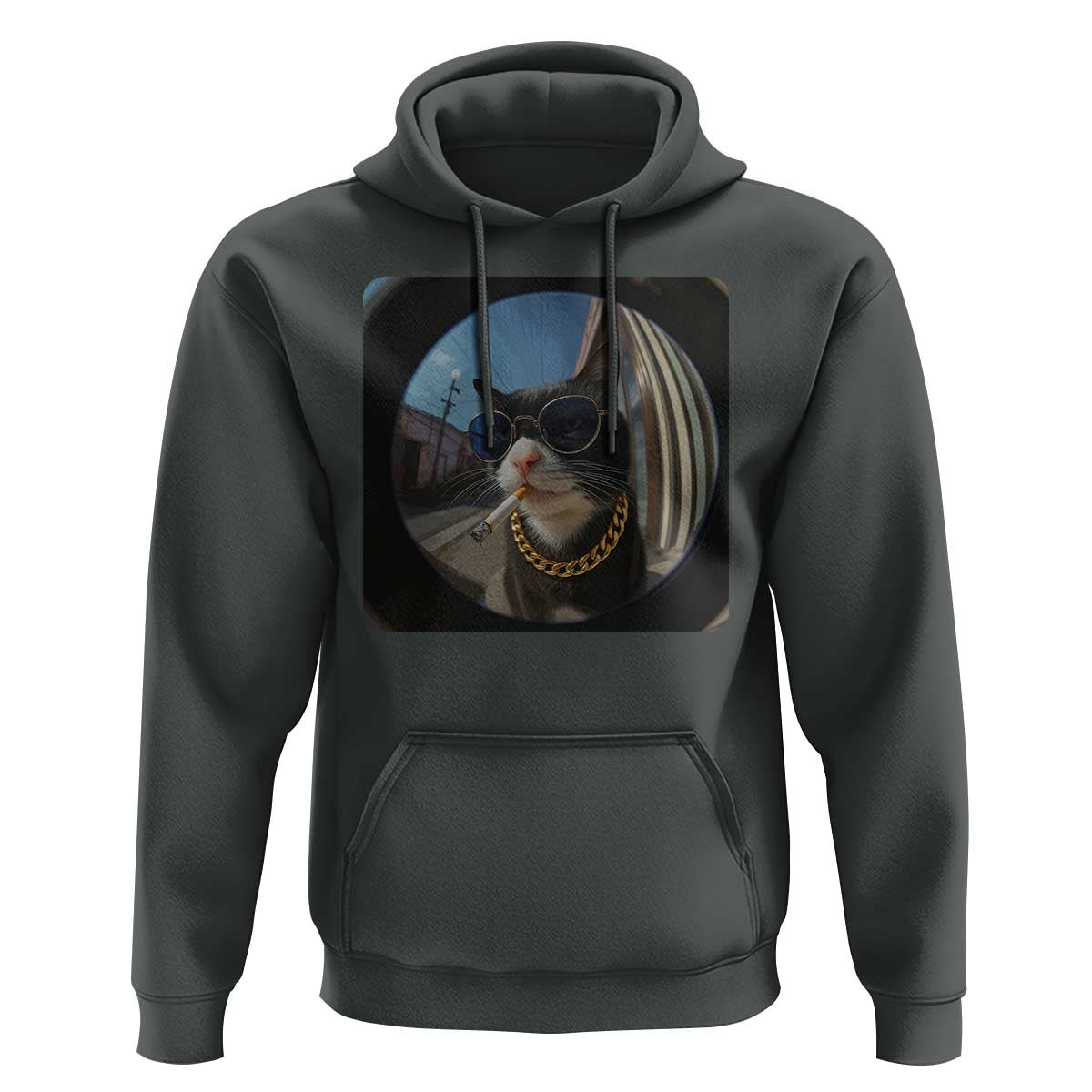 Smoking Cat Hoodie Meme Funny Cool Kitten - Wonder Print Shop