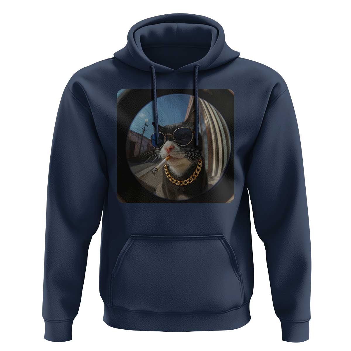 Smoking Cat Hoodie Meme Funny Cool Kitten - Wonder Print Shop