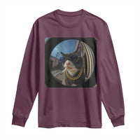 Smoking Cat Long Sleeve Shirt Meme Funny Cool Kitten - Wonder Print Shop