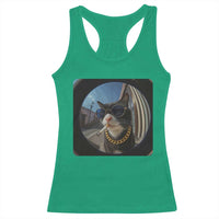 Smoking Cat Racerback Tank Top Meme Funny Cool Kitten - Wonder Print Shop