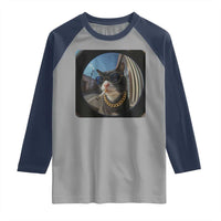 Smoking Cat Raglan Shirt Meme Funny Cool Kitten - Wonder Print Shop