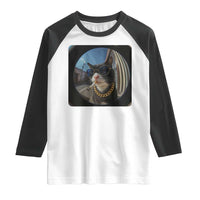 Smoking Cat Raglan Shirt Meme Funny Cool Kitten - Wonder Print Shop