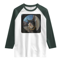 Smoking Cat Raglan Shirt Meme Funny Cool Kitten - Wonder Print Shop
