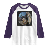 Smoking Cat Raglan Shirt Meme Funny Cool Kitten - Wonder Print Shop