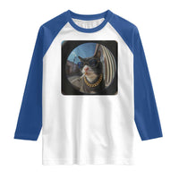 Smoking Cat Raglan Shirt Meme Funny Cool Kitten - Wonder Print Shop