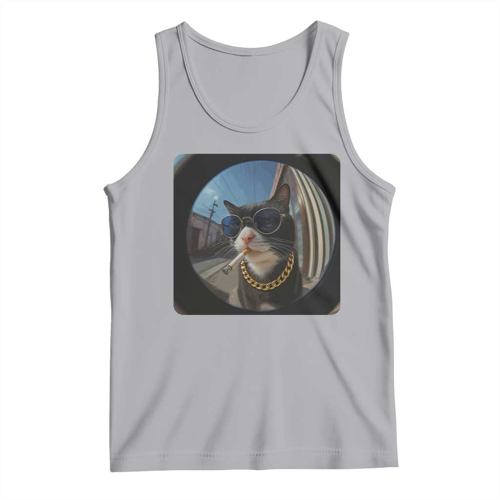 Smoking Cat Tank Top Meme Funny Cool Kitten - Wonder Print Shop