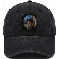 Smoking Cat Washed Cotton Baseball Cap Meme Funny Cool Kitten