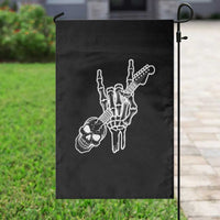 Rock N Roll Garden Flag Skeleton Hand Playing Guitar Heavy Metal Music - Wonder Print Shop