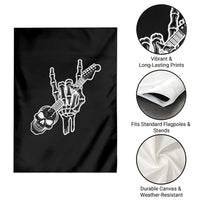 Rock N Roll Garden Flag Skeleton Hand Playing Guitar Heavy Metal Music - Wonder Print Shop