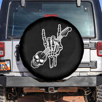 Rock N Roll Spare Tire Cover Skeleton Hand Playing Guitar Heavy Metal Music - Wonder Print Shop