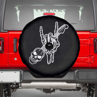Rock N Roll Spare Tire Cover Skeleton Hand Playing Guitar Heavy Metal Music - Wonder Print Shop