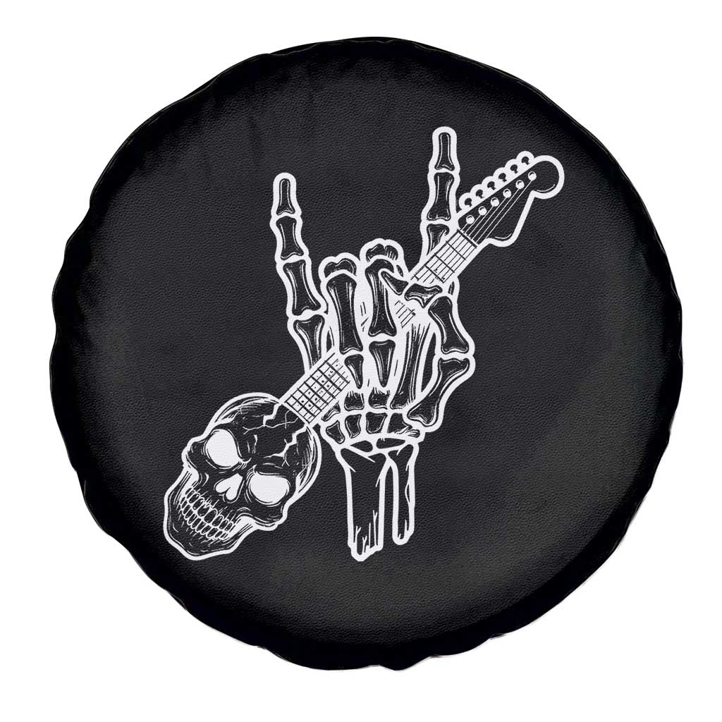 Rock N Roll Spare Tire Cover Skeleton Hand Playing Guitar Heavy Metal Music - Wonder Print Shop