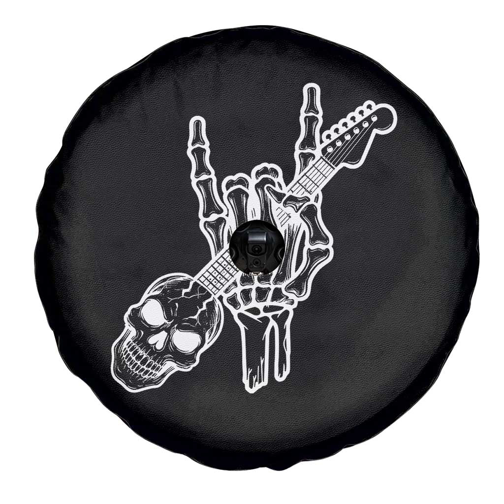 Rock N Roll Spare Tire Cover Skeleton Hand Playing Guitar Heavy Metal Music - Wonder Print Shop