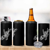 Rock N Roll 4 in 1 Can Cooler Tumbler Skeleton Hand Playing Guitar Heavy Metal Music