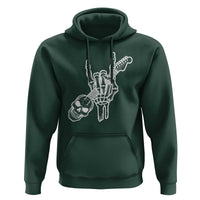 Rock N Roll Hoodie Skeleton Hand Playing Guitar Heavy Metal Music - Wonder Print Shop