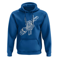 Rock N Roll Hoodie Skeleton Hand Playing Guitar Heavy Metal Music - Wonder Print Shop