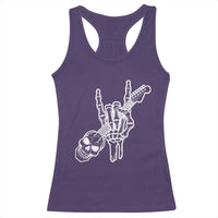 Rock N Roll Racerback Tank Top Skeleton Hand Playing Guitar Heavy Metal Music - Wonder Print Shop