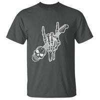 Rock N Roll T Shirt Skeleton Hand Playing Guitar Heavy Metal Music - Wonder Print Shop