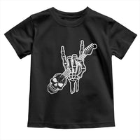 Rock N Roll Toddler T Shirt Skeleton Hand Playing Guitar Heavy Metal Music - Wonder Print Shop