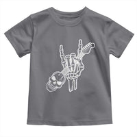 Rock N Roll Toddler T Shirt Skeleton Hand Playing Guitar Heavy Metal Music - Wonder Print Shop