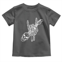 Rock N Roll Toddler T Shirt Skeleton Hand Playing Guitar Heavy Metal Music - Wonder Print Shop