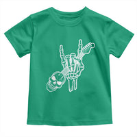 Rock N Roll Toddler T Shirt Skeleton Hand Playing Guitar Heavy Metal Music - Wonder Print Shop