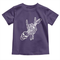 Rock N Roll Toddler T Shirt Skeleton Hand Playing Guitar Heavy Metal Music - Wonder Print Shop