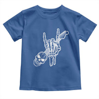 Rock N Roll Toddler T Shirt Skeleton Hand Playing Guitar Heavy Metal Music - Wonder Print Shop