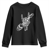 Rock N Roll Youth Sweatshirt Skeleton Hand Playing Guitar Heavy Metal Music - Wonder Print Shop