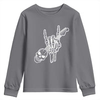 Rock N Roll Youth Sweatshirt Skeleton Hand Playing Guitar Heavy Metal Music - Wonder Print Shop