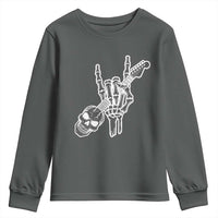 Rock N Roll Youth Sweatshirt Skeleton Hand Playing Guitar Heavy Metal Music - Wonder Print Shop