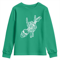 Rock N Roll Youth Sweatshirt Skeleton Hand Playing Guitar Heavy Metal Music - Wonder Print Shop