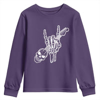 Rock N Roll Youth Sweatshirt Skeleton Hand Playing Guitar Heavy Metal Music - Wonder Print Shop