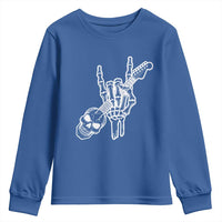 Rock N Roll Youth Sweatshirt Skeleton Hand Playing Guitar Heavy Metal Music - Wonder Print Shop