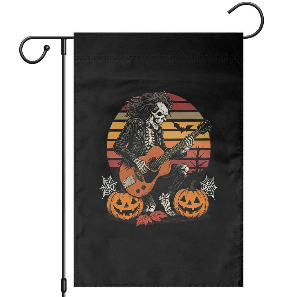 Halloween Rock Garden Flag Skeleton Playing Guitar Rock And Roll - Wonder Print Shop