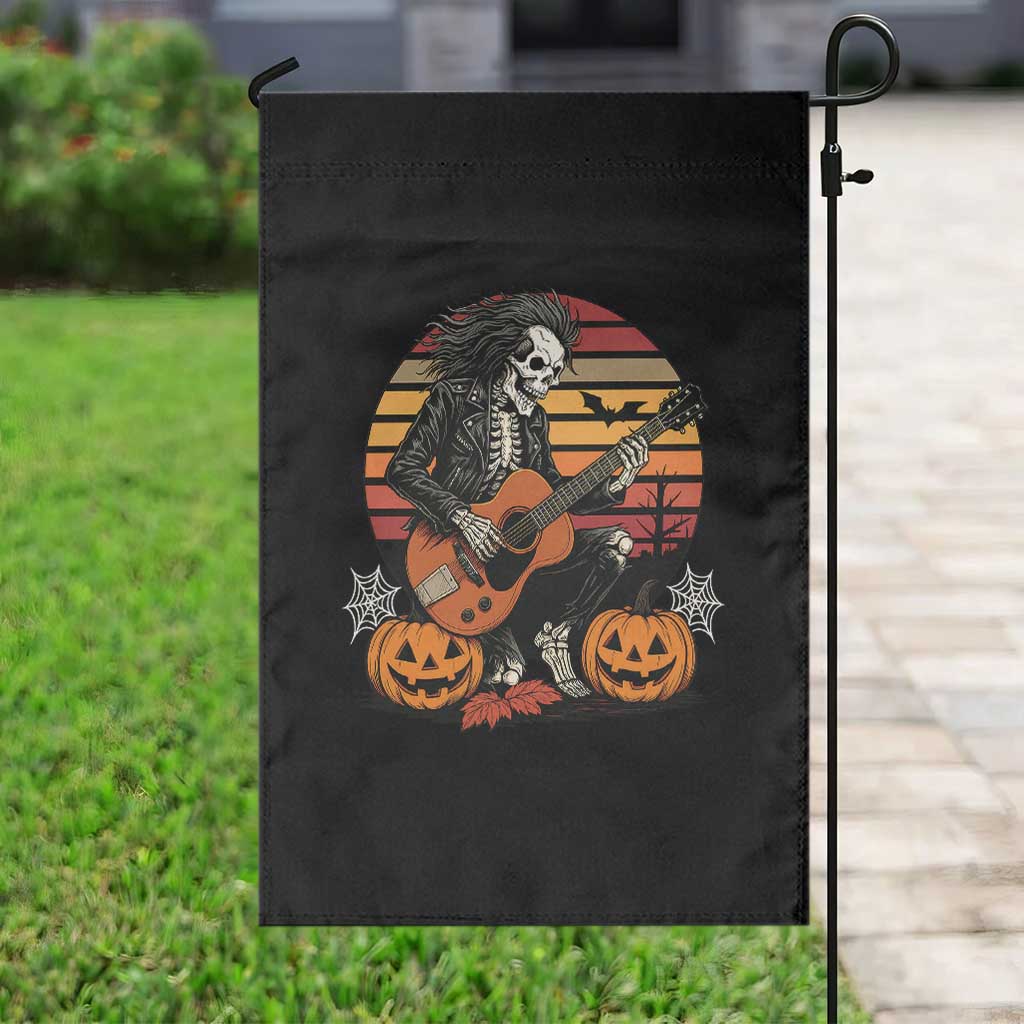 Halloween Rock Garden Flag Skeleton Playing Guitar Rock And Roll - Wonder Print Shop