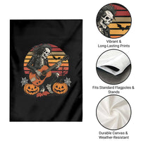 Halloween Rock Garden Flag Skeleton Playing Guitar Rock And Roll - Wonder Print Shop