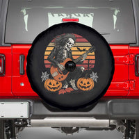 Halloween Rock Spare Tire Cover Skeleton Playing Guitar Rock And Roll - Wonder Print Shop