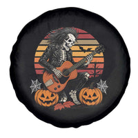 Halloween Rock Spare Tire Cover Skeleton Playing Guitar Rock And Roll - Wonder Print Shop