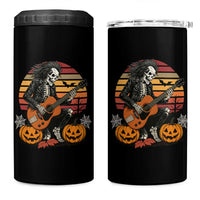 Halloween Rock 4 in 1 Can Cooler Tumbler Skeleton Playing Guitar Rock And Roll