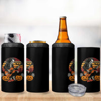 Halloween Rock 4 in 1 Can Cooler Tumbler Skeleton Playing Guitar Rock And Roll