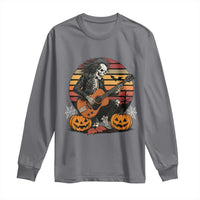 Halloween Rock Long Sleeve Shirt Skeleton Playing Guitar Rock And Roll - Wonder Print Shop