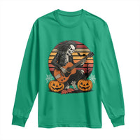 Halloween Rock Long Sleeve Shirt Skeleton Playing Guitar Rock And Roll - Wonder Print Shop