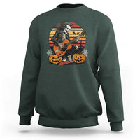 Halloween Rock Sweatshirt Skeleton Playing Guitar Rock And Roll - Wonder Print Shop