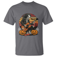 Halloween Rock T Shirt Skeleton Playing Guitar Rock And Roll - Wonder Print Shop