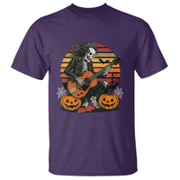 Halloween Rock T Shirt Skeleton Playing Guitar Rock And Roll - Wonder Print Shop