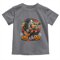 Halloween Rock Toddler T Shirt Skeleton Playing Guitar Rock And Roll - Wonder Print Shop