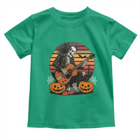 Halloween Rock Toddler T Shirt Skeleton Playing Guitar Rock And Roll - Wonder Print Shop
