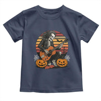 Halloween Rock Toddler T Shirt Skeleton Playing Guitar Rock And Roll - Wonder Print Shop